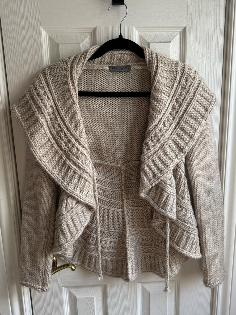 Elsamanda Made in Italy Chunky Knit Wool Alpaca Cardigan S